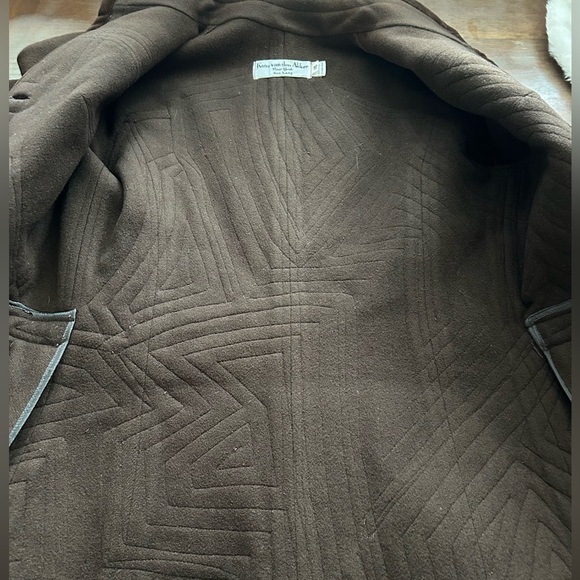 Koos Van Den Akker Vintage Patchwork Coat Wool Sz 10 Brown Floral Boho 70’s - Picture 5 of 16